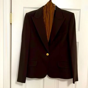 Ann Klein blazer with scarf, size 10, brown